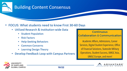 Slide: Building Content Content Consenus with Campus Partners
