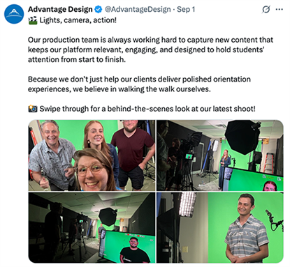 filming in the studio