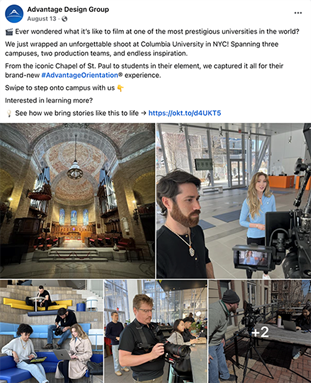 filming behind the scenes at Columbia University